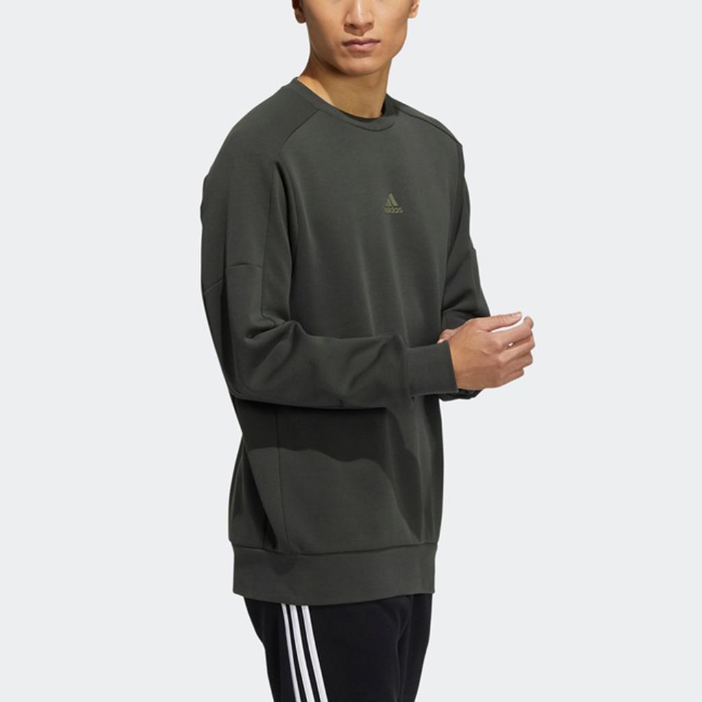 Adidas Bluza z okrągłym dekoltem z logo Męska bluza Ciemno-ziemisto-brązowa HD0350