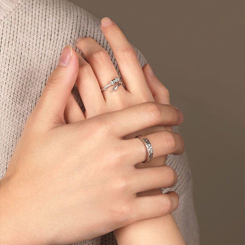 Trendy And Personalized Flower Rings For Couples Copper Material With Rose Plating