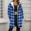 Women's Striped Printed Fashionable Loose Zipper Fleece Hoodie Jacket