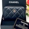 Used Matelass Wallet Round Zip Coin Purse Black