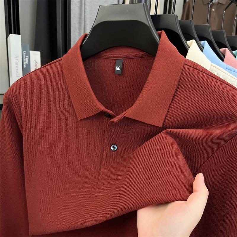 100% Pure Cotton High-quality Men's Long Sleeve Polo Shirt Autumn Fashion Simple Original Design Luxurious Golf T-shirt