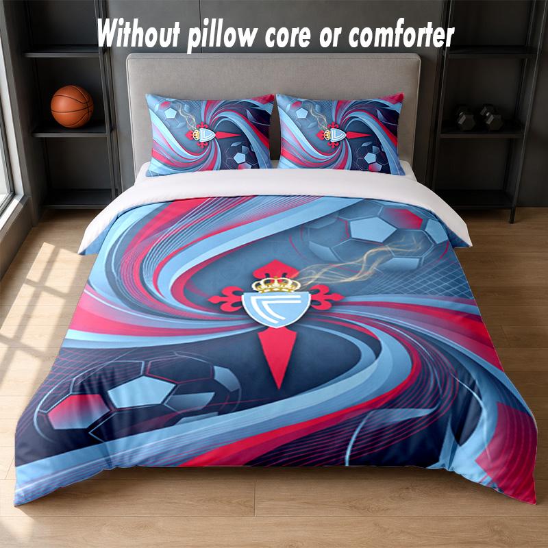Celta Vigo FC Design Bed Bedding Set 1 Duvet Cover + 2 Pillowcases Soft Breathable Household Bed Linens