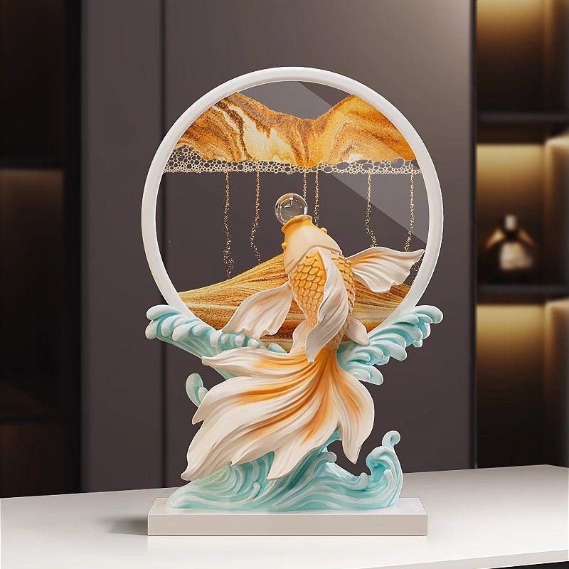 2025 Year of the Snake Luxurious Resin Hourglass Decompression Gift - Creative Quicksand Painting Ornament for Office