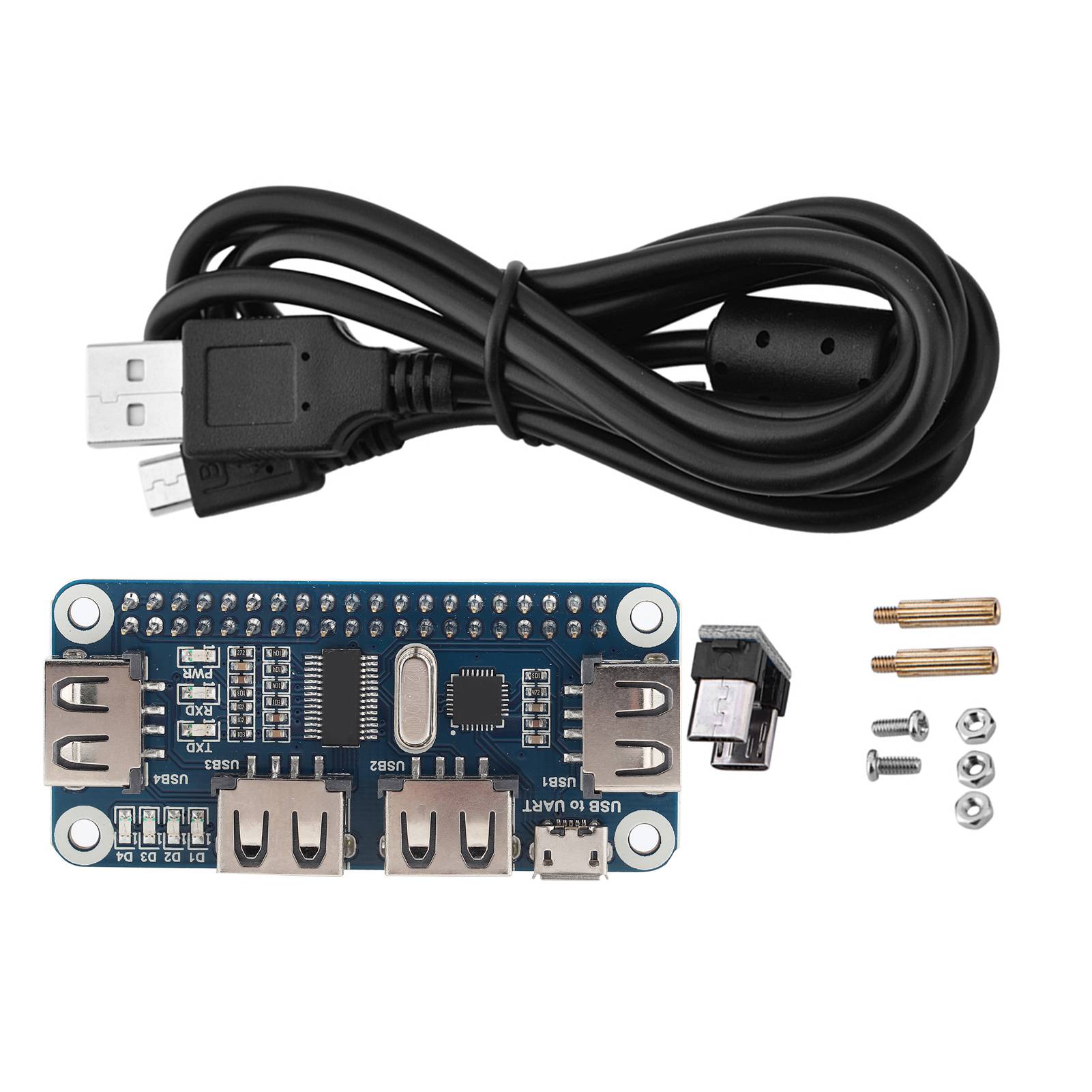 

USB to UART Onboard 4 Port USB HUB HAT for RPI B+ 2B 3B Zero Zero W