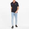 Puma Color Block Trim Logo Print Half Zip Short Sleeve Polo Shirt Men tops Black 533747-01