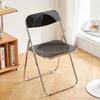 Trendy Clear Acrylic Folding Chair - Simple, Thickened Design for Makeup, Dining, or Home