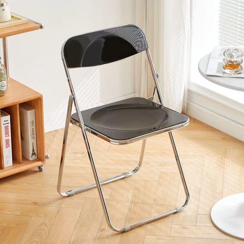 Trendy Clear Acrylic Folding Chair - Simple, Thickened Design for Makeup, Dining, or Home