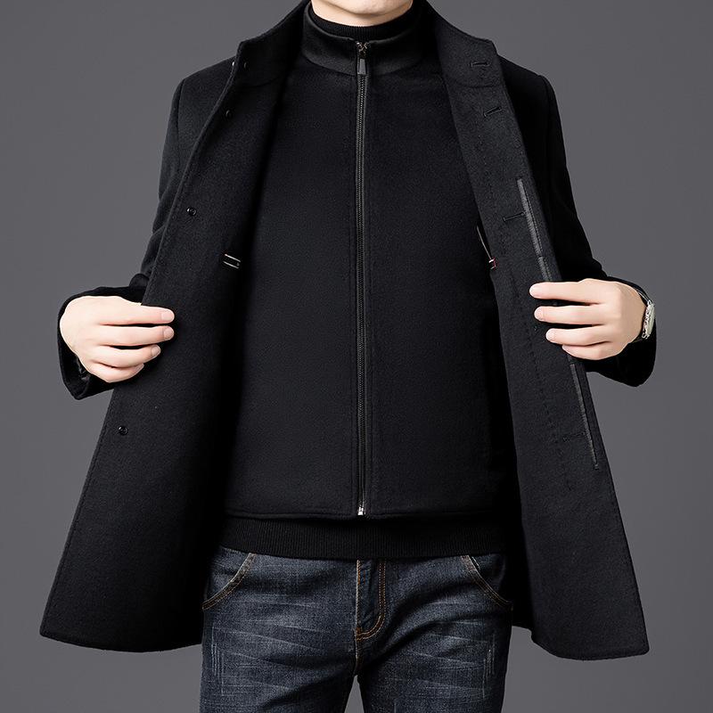 

Brand Men s Winter Cashmere Wool Blend Stand Collar Three-in-One Business Casual Down Vest M чорний