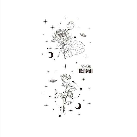 Tatuaje temporal a prueba de agua para mujer, pegatina Sexy de mariposa oscura, tatuaje Flash de cintura trasera para mujer de la India, tatuajes falsos realistas para arte corporal para chica