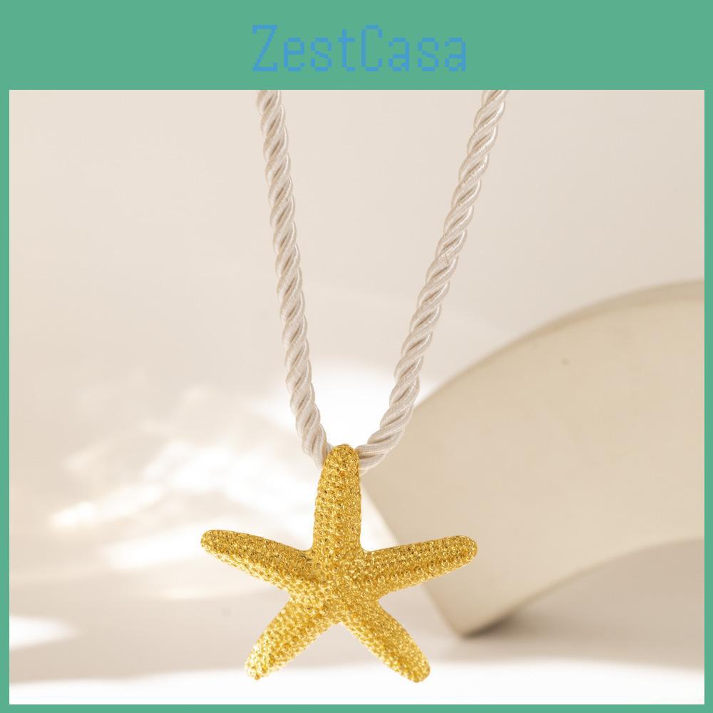 Stylish Geometric Starfish Necklace With Alloy Shell Pendant For Women In 2024