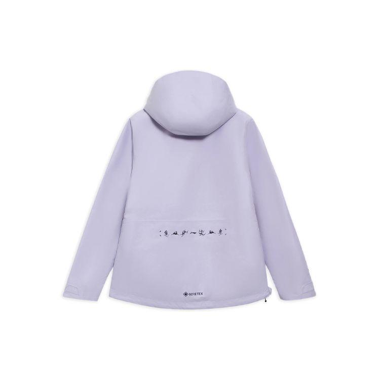 Li Ning Ski Series Half-Zip Loose Hooded Ski Jacket Women Jackets Purple AHXR060-1