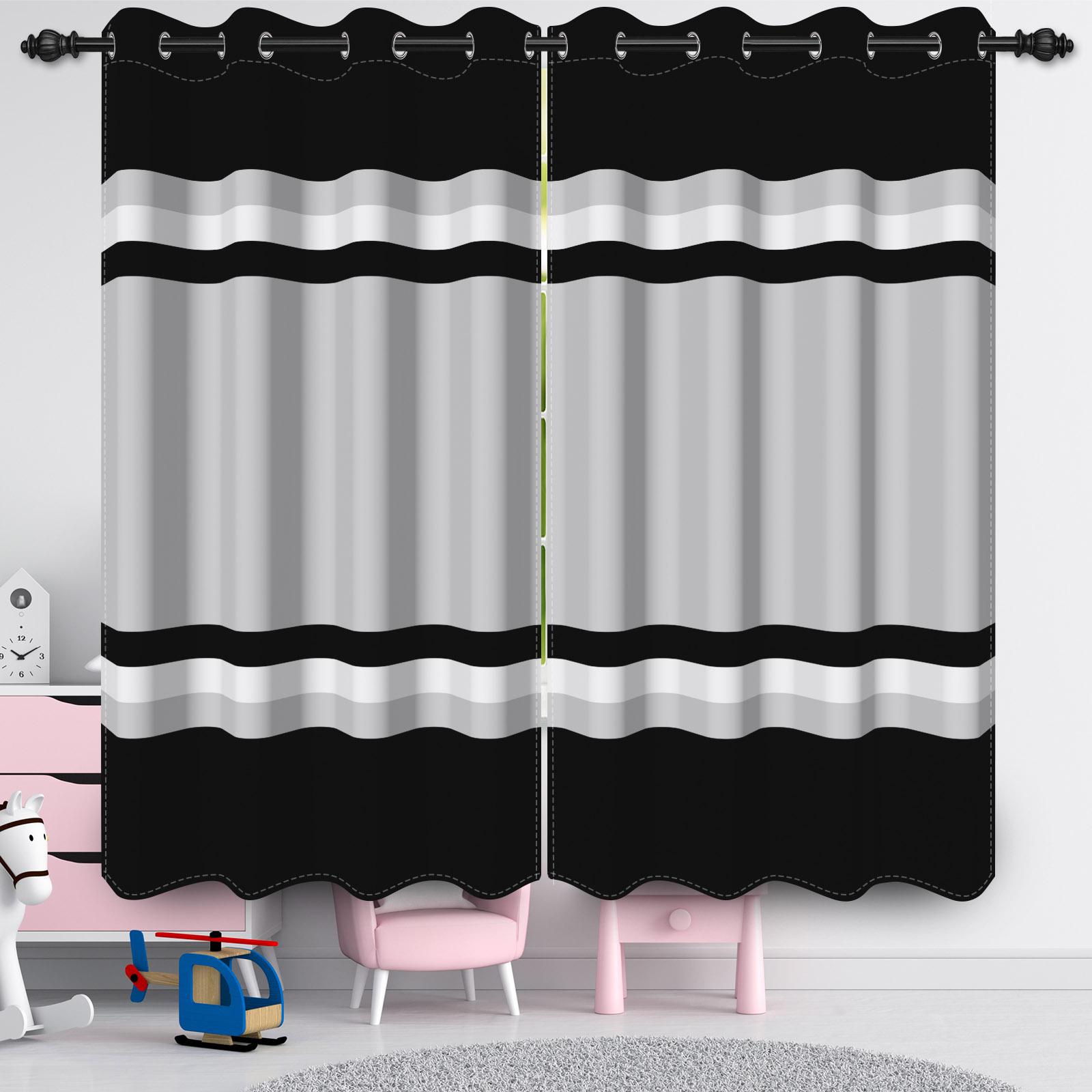 

Minimalist Curtains Multicolor Options Bedroom Living Room Window Decor Home Textiles Thermal Insulated Drapes Blackout Set Of 2 Made Polyester Great W100*H130(CM)-Grommet top&2PCS