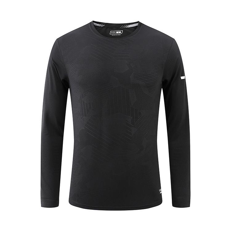 

Men s Quick-Dry Long-Sleeve Sports T-Shirt - Large Size, Round Neck, Ideal for Running & Casual Wear XXL чёрный