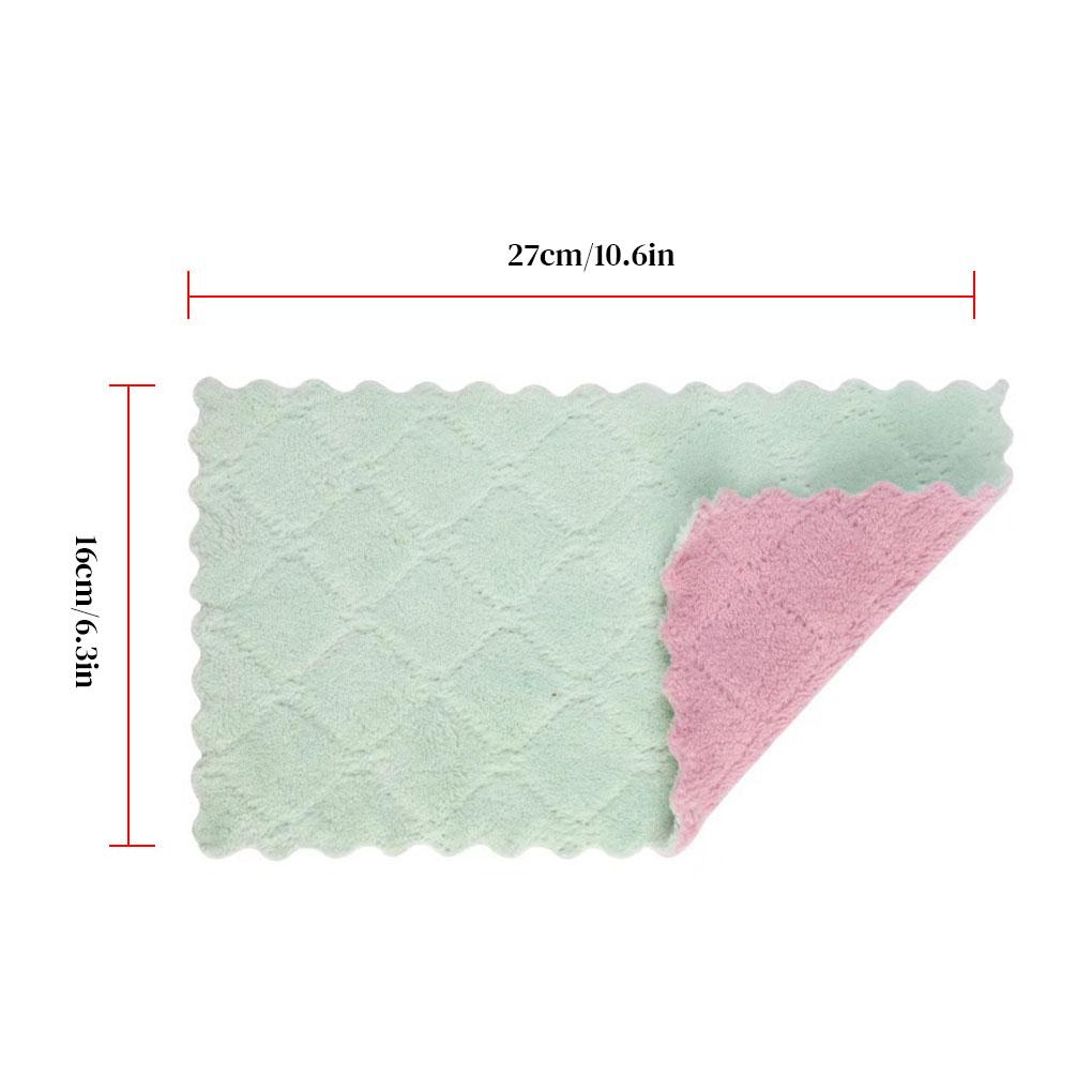 2-sides Thicken Kitchen Cloth Soft Coral Velvet Washing Rag Non-stick Absorbent Towel
