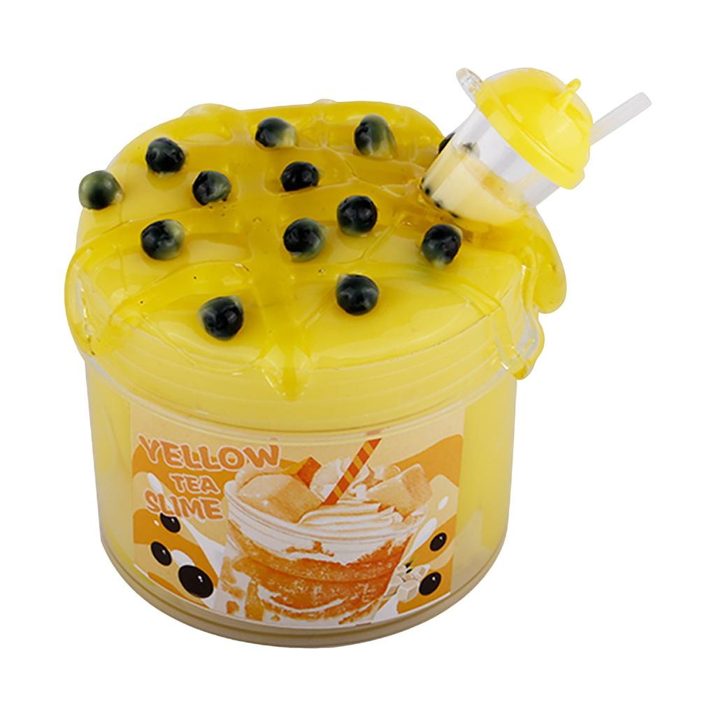 Crystal Mud Does Not Stick To Your Hands Pearl Milk Tea Slime Bubble Glue Children's Toy Set Decompression Color Mud
