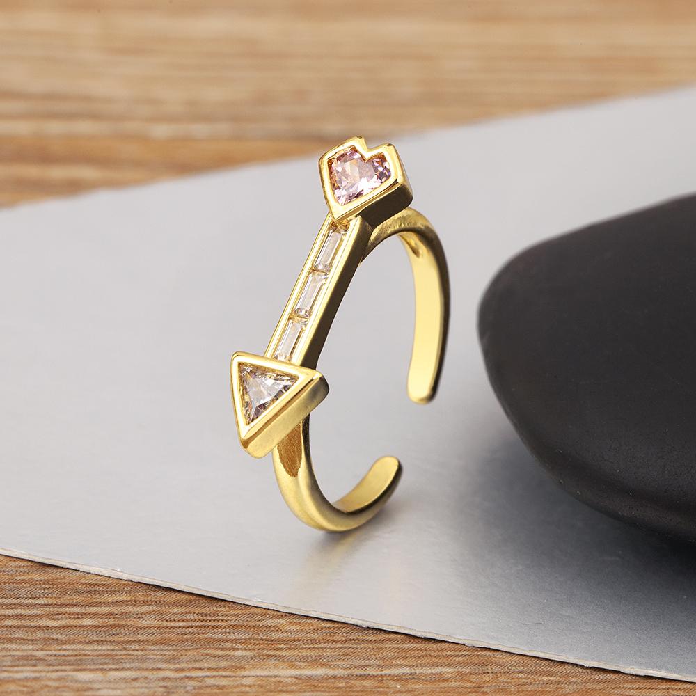 

Nidin New Trendy Arrow/8 Shape Personality Design Open Rings Adjustable For Women Men Shiny Crystal Zircon Finger Jewelry Gifts resizable