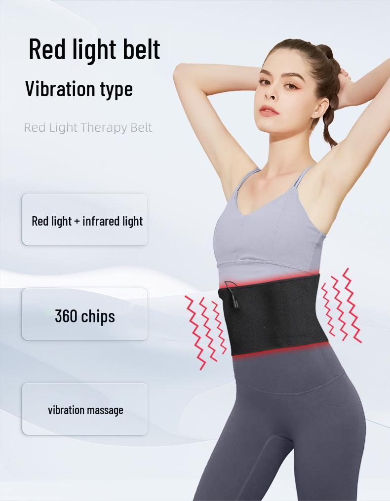 Portable Infrared LED Red Light Therapy Belt with 120 Beads for Heat Compression and Multifunctional Massage
