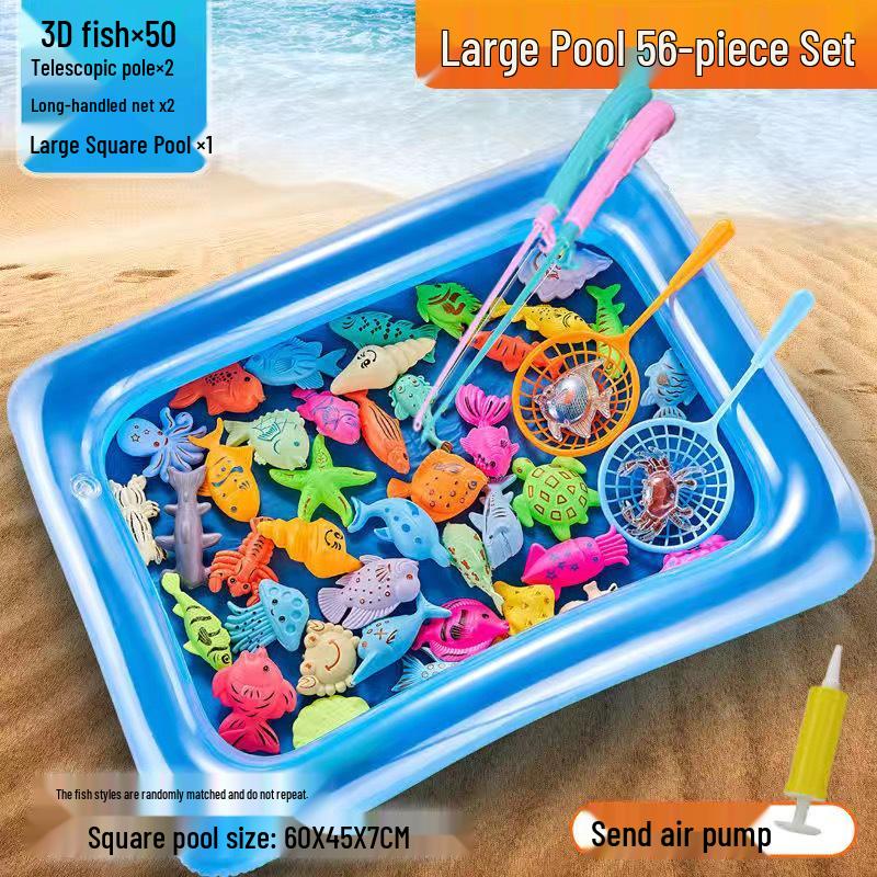 Children's Magnetic Fishing Toy Pool: Pretend Play & Educational Summer Water Game for Boys & Girls