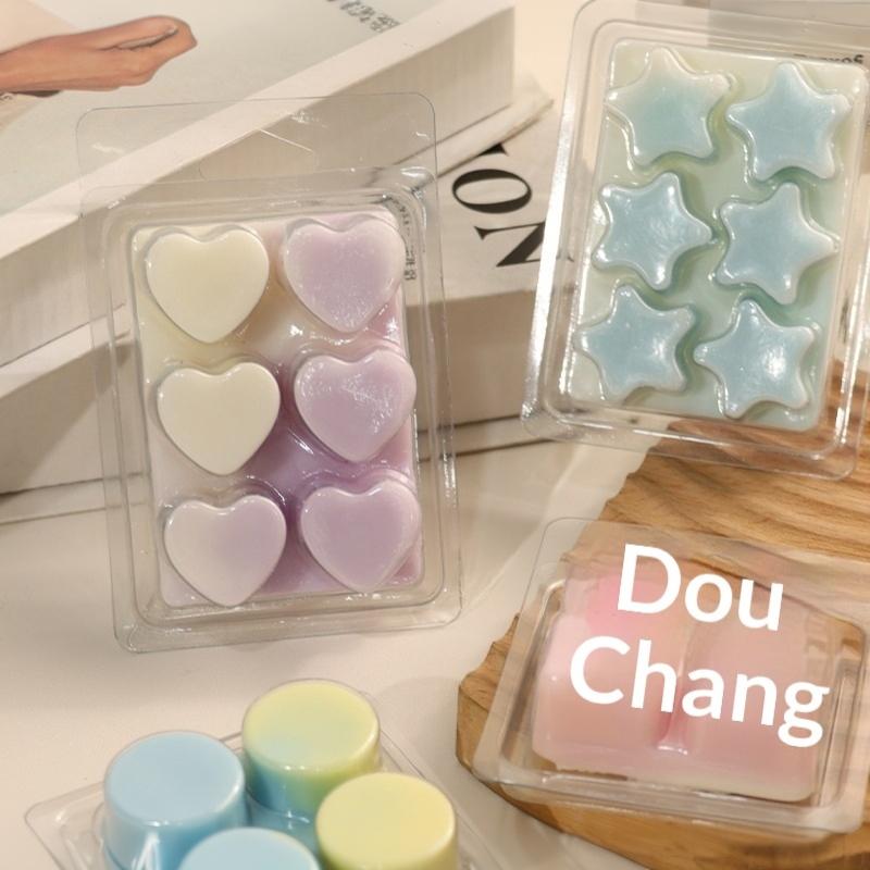 10 Pcs Containers With 6/4 Cavity Clear Plastic Wax Melt Clamshell For Diy Wax Melt Candles, Square (Heart)