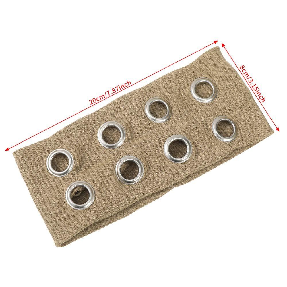 Œillets Métalliques Bandeau Tête Tête de Roche Tissu Élastique Large Bandeau Tête Punk Design Creusé Style Rock Bandeau à Œillets Creusés Sport