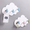 4-Hook Cartoon Star Moon Cloud Non Punching Hook Home Keychain Jewelry Bag Hanger Bathroom Bath Ball Storage Rack