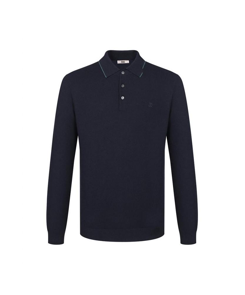 Dagseusyeocheu Viscose Blend Collared Knit Navy_Dla1Swtl101N1