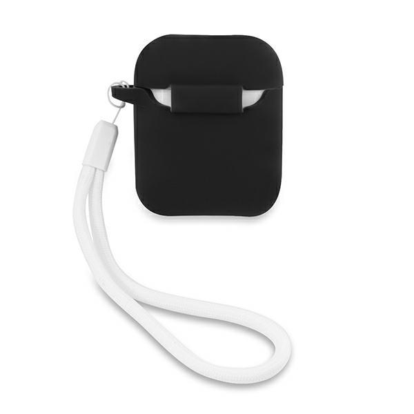 Guess Guaca2Lsvsbw Airpods 1/2 Coverczarno Biały/Black White Silicone Vintage