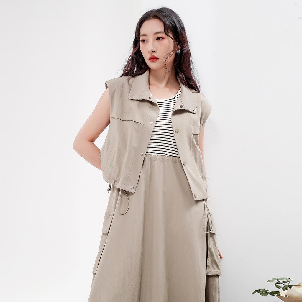 Fashion Dress Set for Women's Summer Slimming and Age Reducing Vest, Mid Length Skirt, Two-piece Set