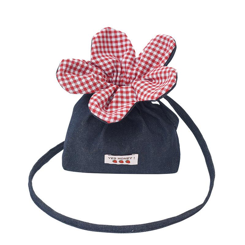 Denim Bucket Bag With Drawstring Closure For Casual Daily Use