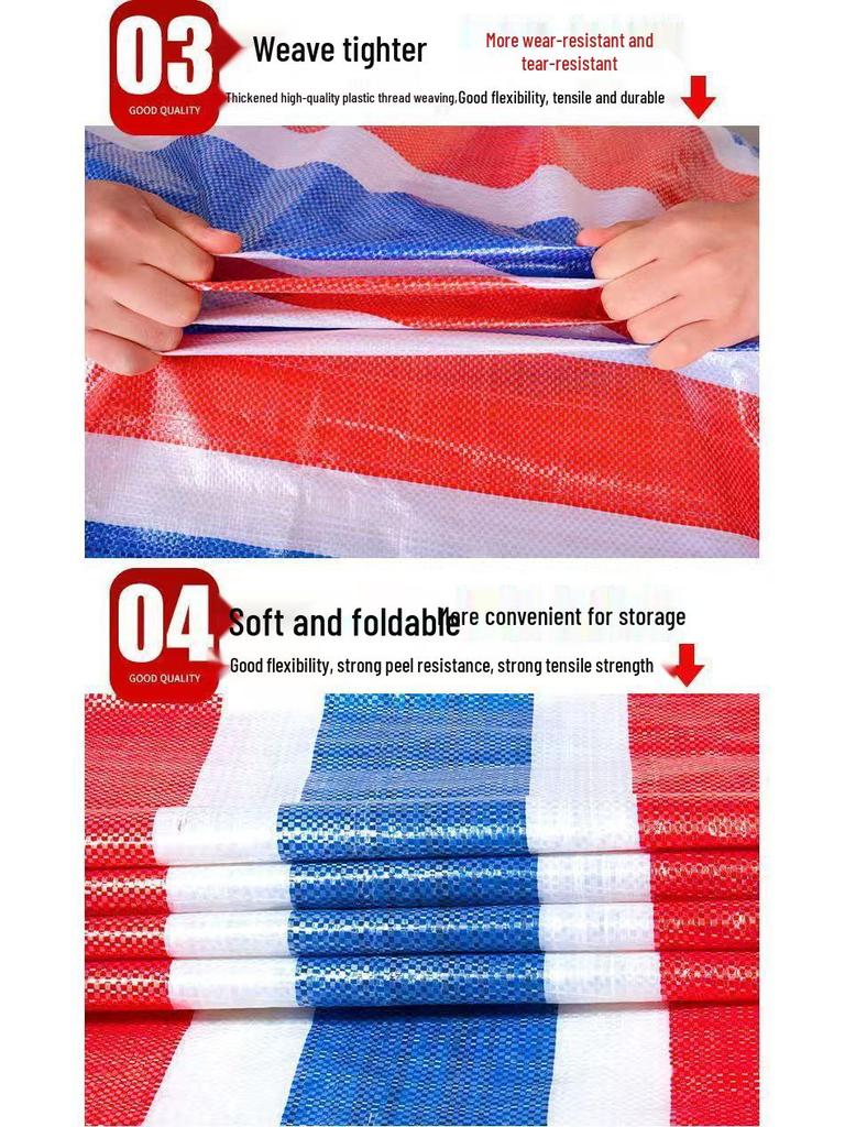 Verdickte dreifarbige regenfeste Plane - Wasserdichte Sonnenschutzabdeckung für Garten und Blumen