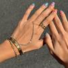 IVANDA Jewelry Set Anti Tarnish Stainless Steel Gold Plated Zircon Rings and Bracelets Set