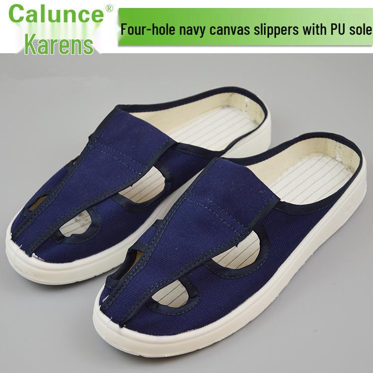 Antistatic Dark Blue PU Sole Cleanroom ESD Canvas Shoes 38 тёмно-синий