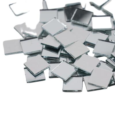 100PCS Glass Mirror Mosaic Small Square Tiles Mirror Wall Stickers Bulk DIY Craft Supplies Decorations Artwork Handmade Material