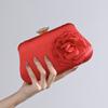 Luxury Women Handbag Fashion Clamp Evening Bag Satchel Retro Silk Rose Bag Designer Female Shoulder Crossbody Bag Wrist Bags