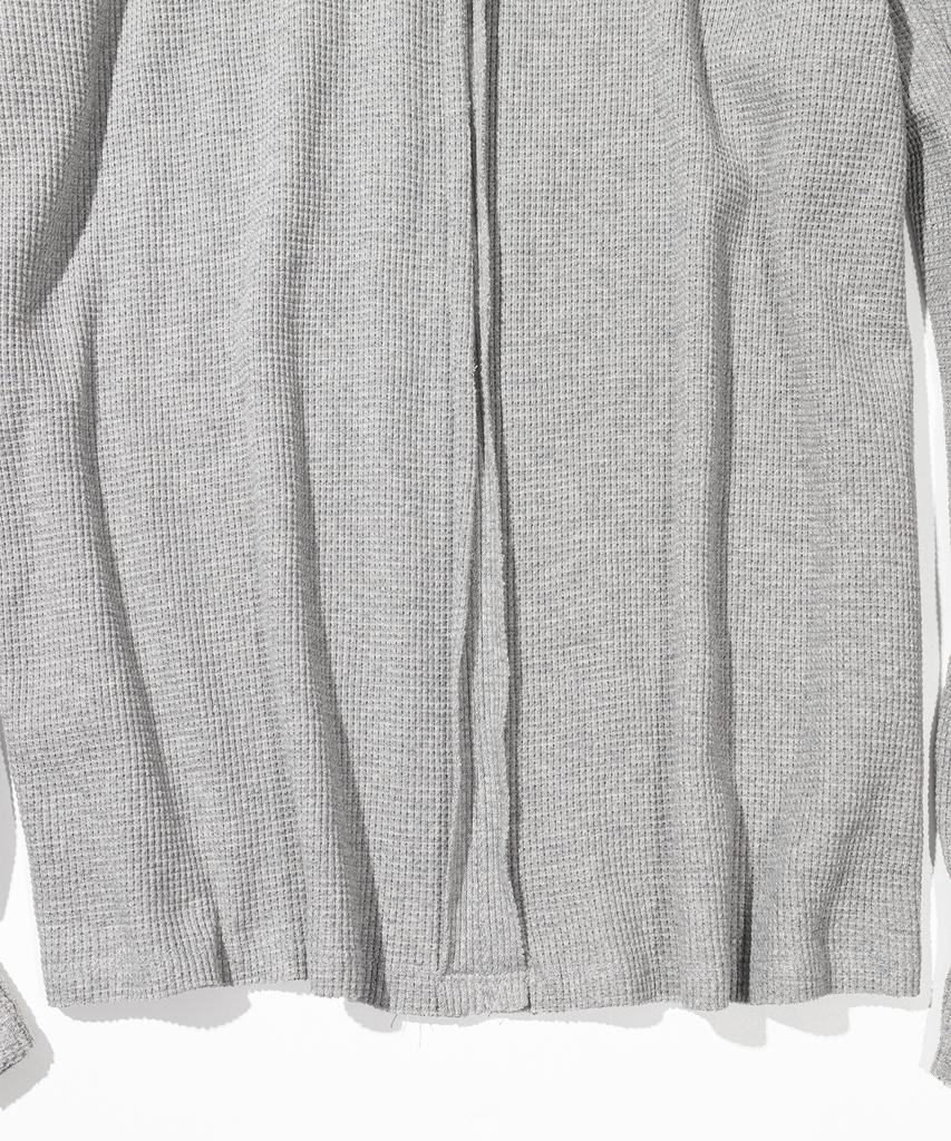 Mass Known Waffle Cut Divide Boat Neck Long Sleeve Mssls002-Gy