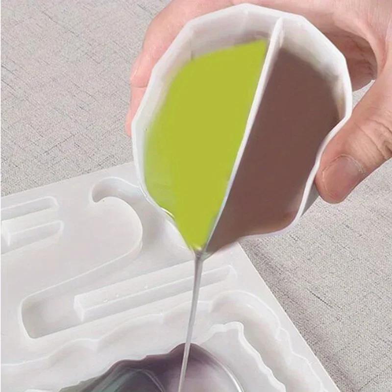 Split Cup For Paint Pouring,Reusable Fluid Art Split Cup Silicone Split Pouring Cup With Dividers For Acrylic Paint Resin