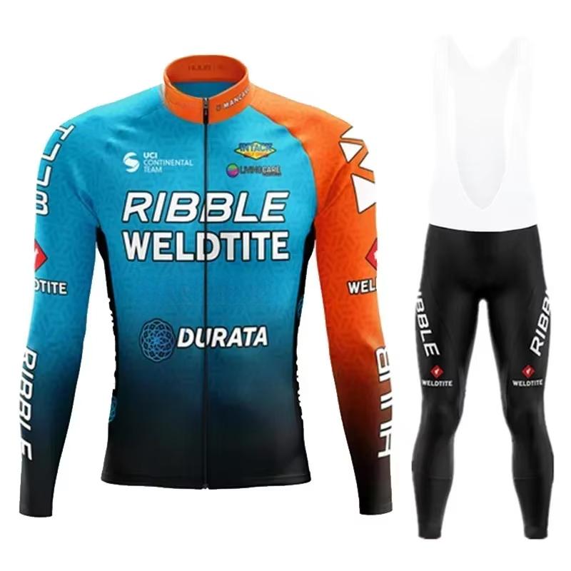 2026 White  Cycling Jersey Set Ribble Weldtite Cycling Clothing Autumn Men Road Bike Shirt Bicycle Tights Mtb Maillot Culotte