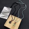 Traditional Chinese Character Good Luck Pendant Necklace Adjustable Rope Peace Buckle Pendant Clavicle Chain Jewelry