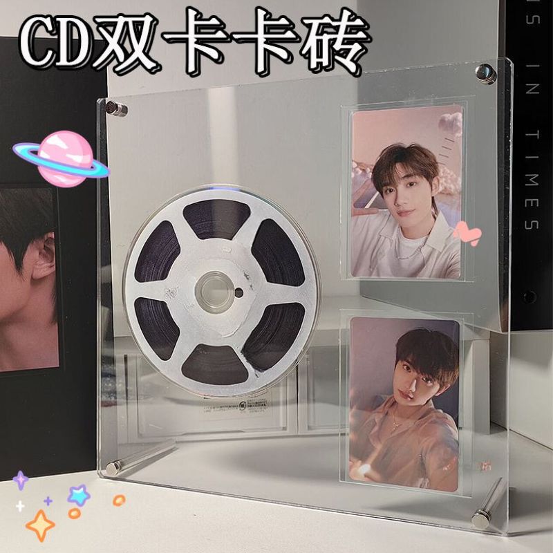 CD-Bild Acryl-Displayständer Fotorahmen Transparenter Idol-Bilderrahmen Ins CD Kleine Karten Displayhalter Zimmer Schreibtisch Dekoration