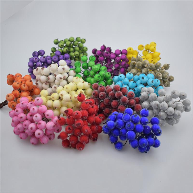Bright And Festive Mini Christmas Foam Frosted Holly Berry Flower For Your Home