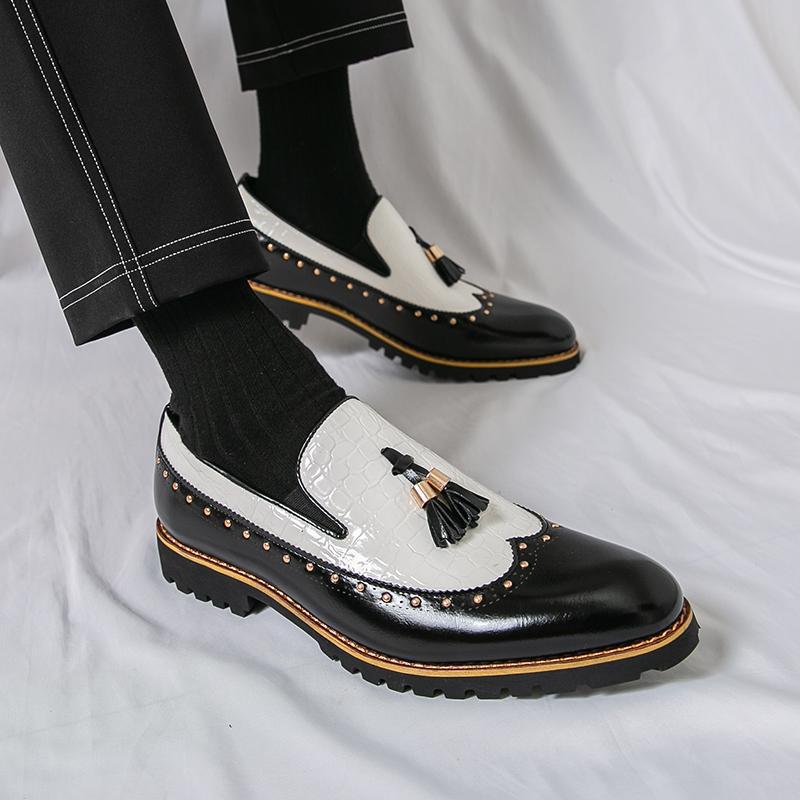 Large size 2025 men's loafers four seasons new casual business leather shoes fashion men's shoes foot fringed shoes