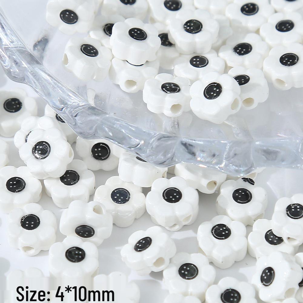 3D Ceramic Panda Heart Flower Beads for DIY Bracelets