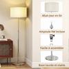 Living Room Floor Lamp, Remote Control, Adjustable Height 133-168 cm, Silver