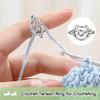 Creative Cat Crochet Hook Rings Metal Yarn Guide Rings Handcrafted Open Rings Stylish and Versatile Accessory for Women