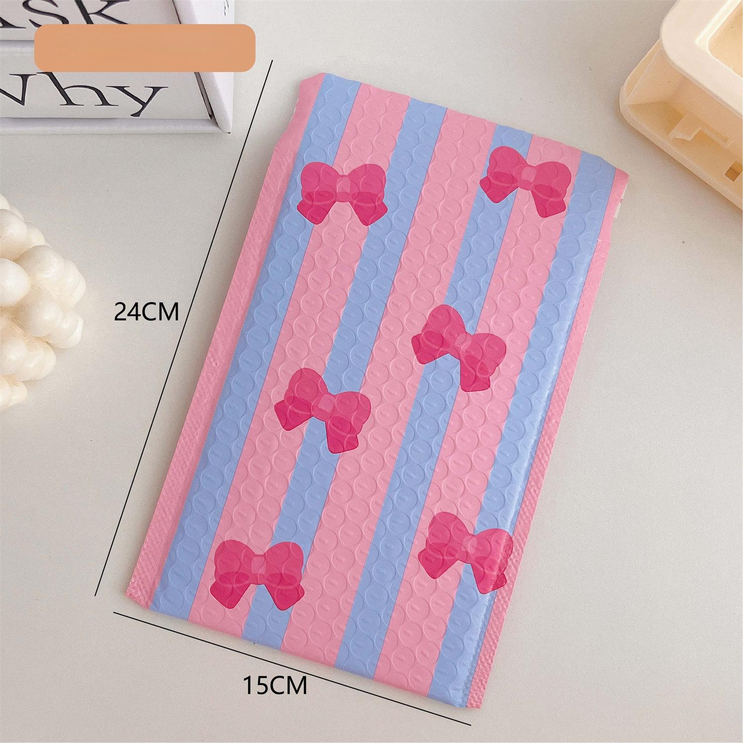 

10 шт., сумка-конверт с пузырьками и бантом, розовый пузырь, самозапечатывающиеся почтовые пакеты, мягкие конверты, посылка для подарков 15*24cm