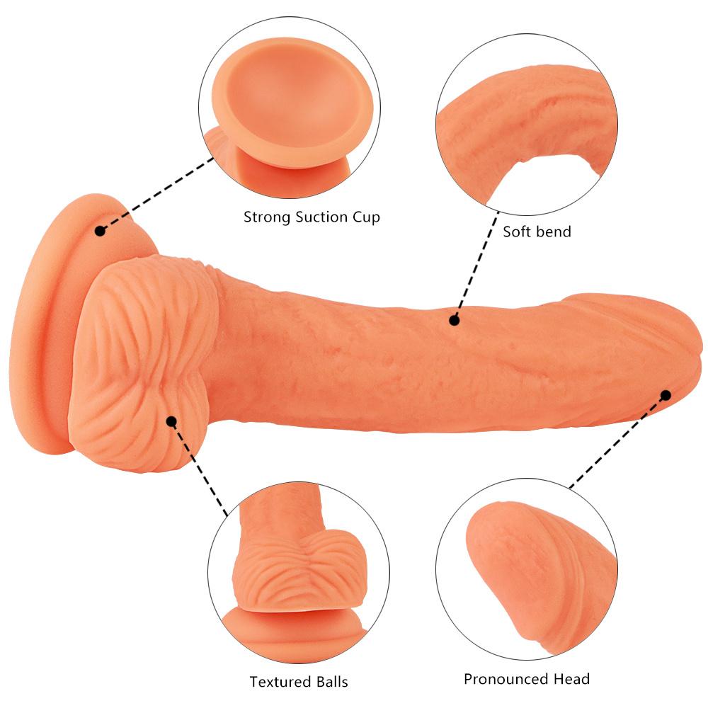 Adult Female Fake Penis Masturbation Stick Double Layer Liquid Silicone Soft Penis
