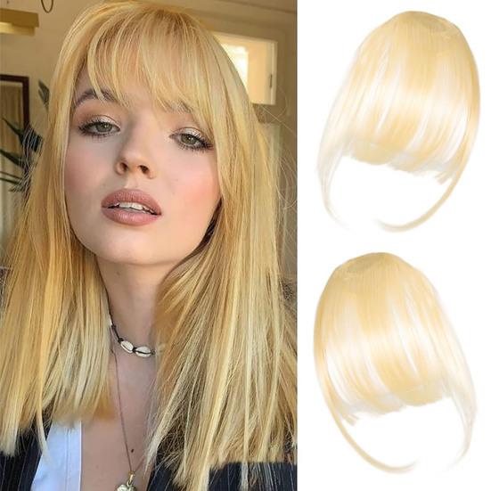 Frauen Clip-in Pony Natürliche Wispy Stirn Haar Extensions Faux Französisch Pony Mädchen