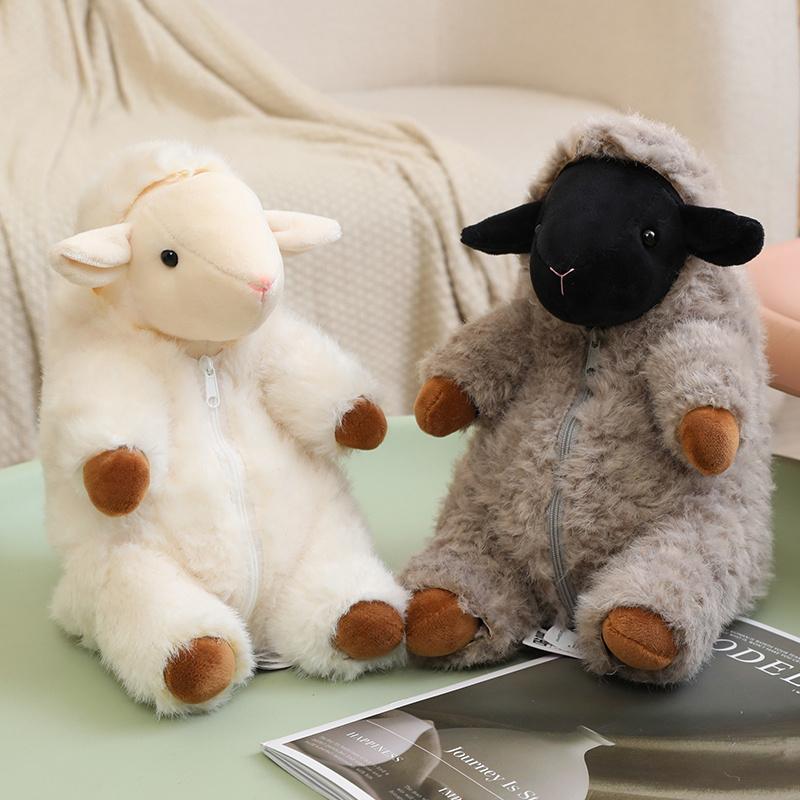 Cute Soft Sheep Plush Toys Stuffed Lamb Dolls Detachable Wool Home Decor Kids Birthday Gifts Plushie
