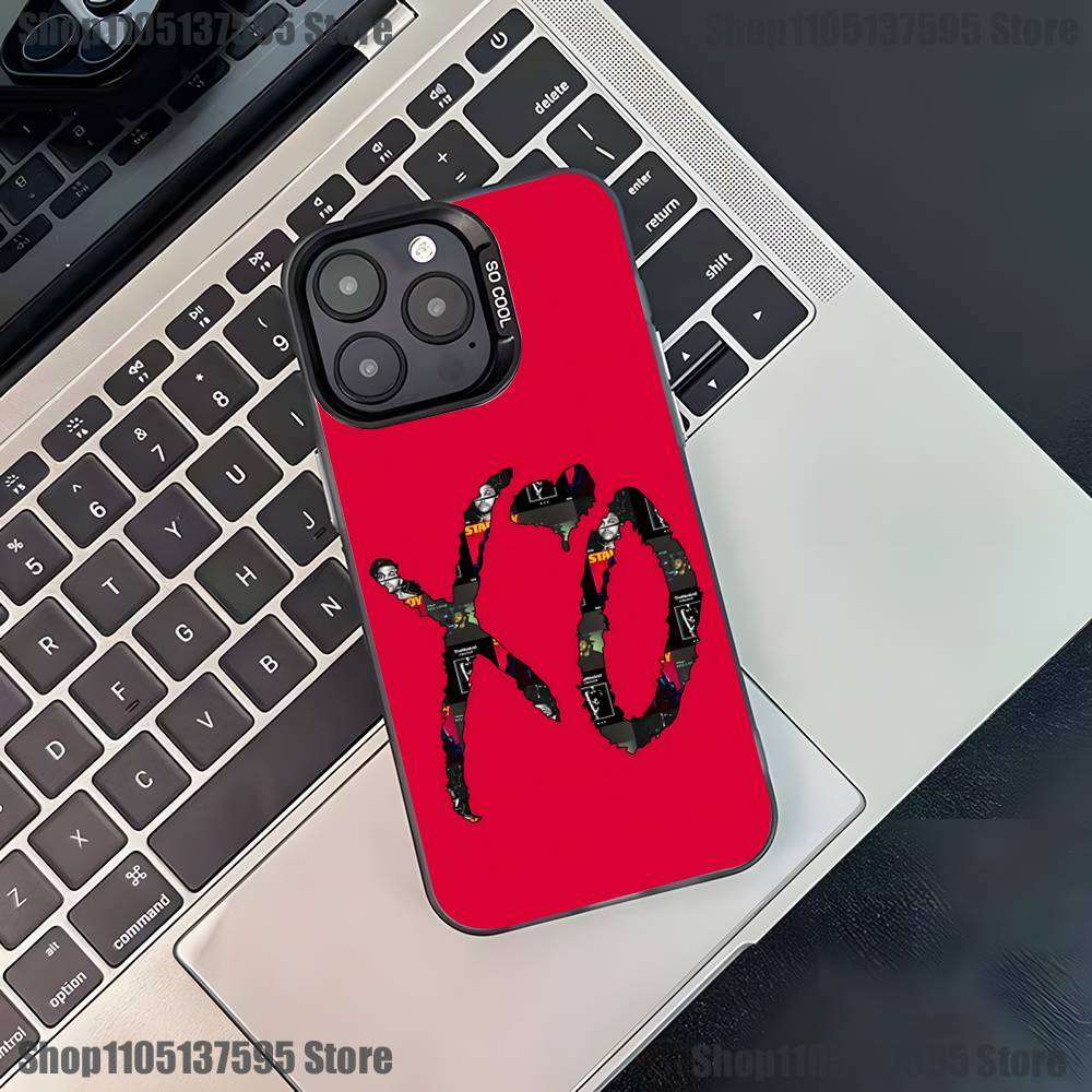 Coque de téléphone XO The W-Weeknd Pour iPhone 17,16,15,14,13,12,11,Pro,XS,Max,Plus,Mini,SE Noir Bonbon Mat Housse antichoc