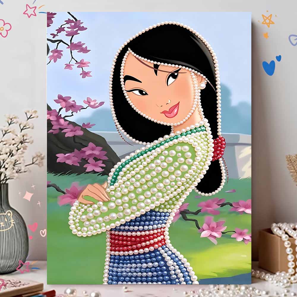 Disney Pearl Painting Anime Mulan Art Kit Adult Beginner Home Wall Decor Special Shape